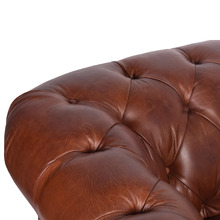 Cristy Chesterfield Aged Cowhide Leather Armchair